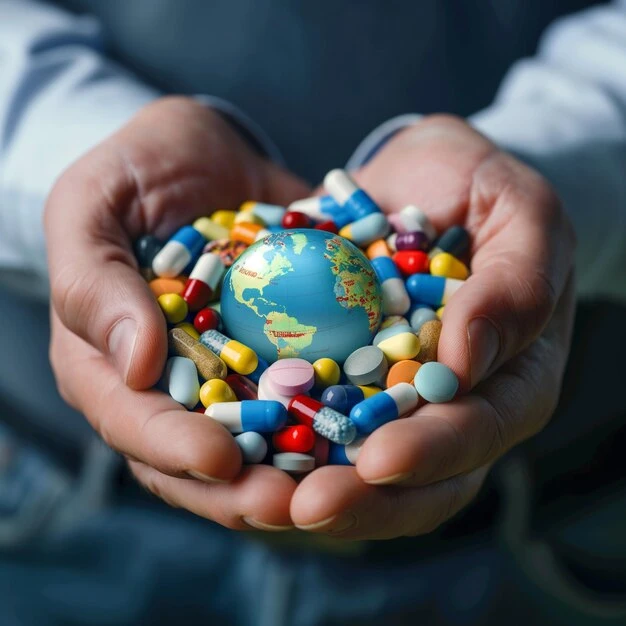 Representação visual de medicamentos e alcance internacional
